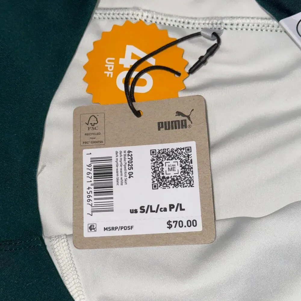 NWT PUMA Green Blake Golf Skirt Skort Women's Size Small Classic Fit Preppy NEW - Picture 3 of 11